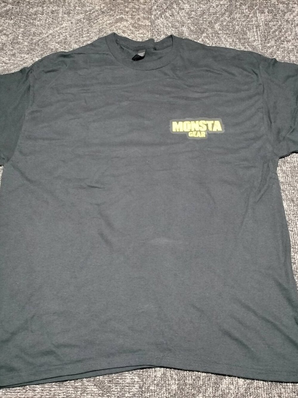 Monsta Gear T-shirt Size XL men's Black with yellow logo Brand new